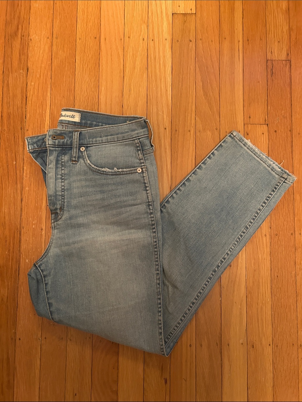 Madewell Light Wash High-Rise Stovepipe Jeans
